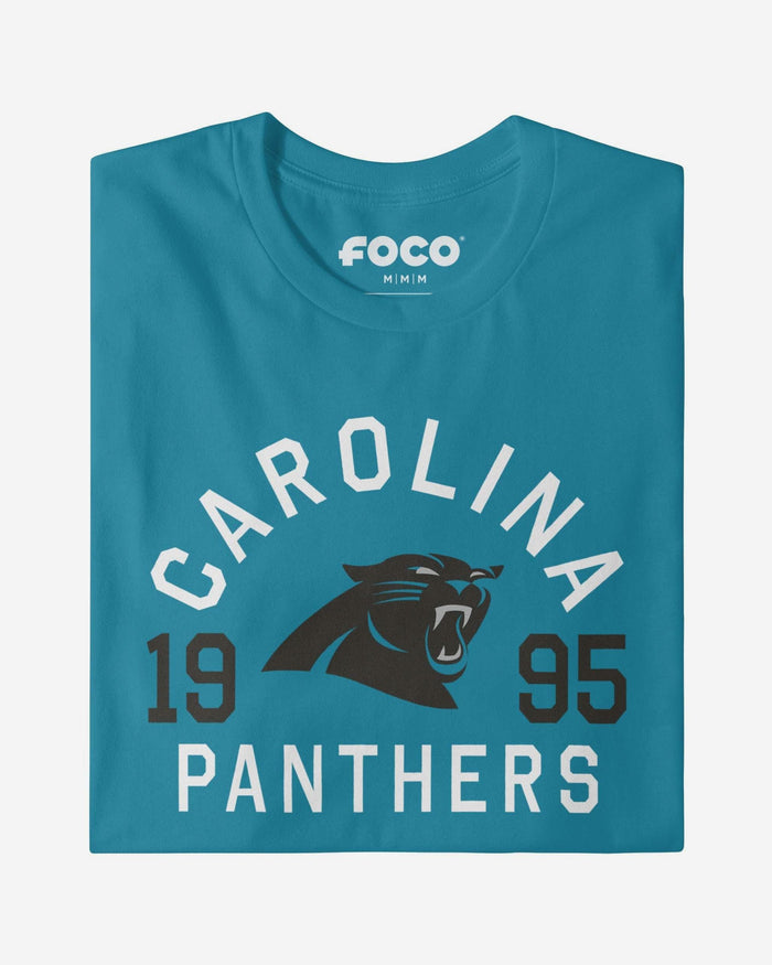 Carolina Panthers Heritage Print T-Shirt FOCO Aqua S - FOCO.com