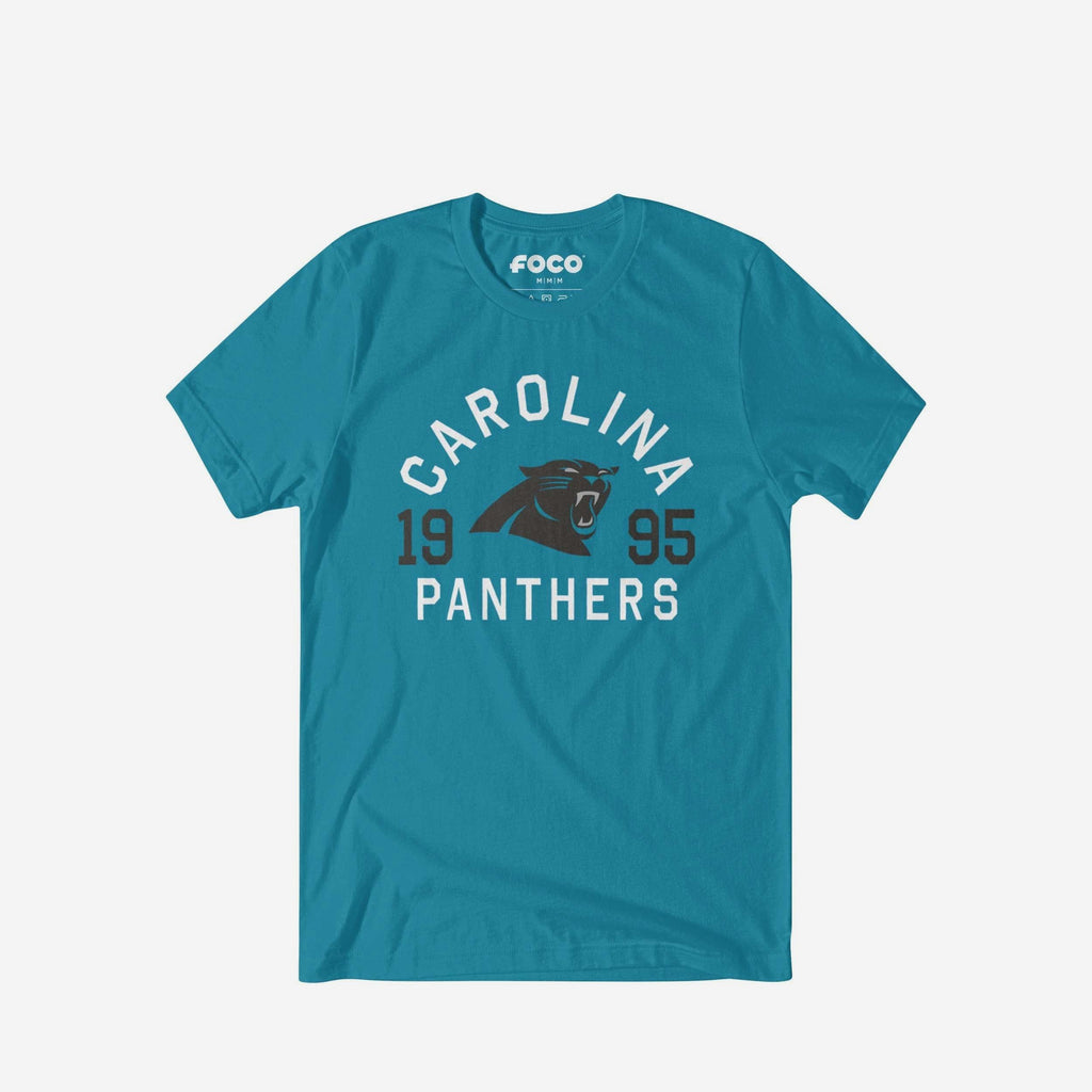 Carolina Panthers Heritage Print T-Shirt FOCO Aqua S - FOCO.com