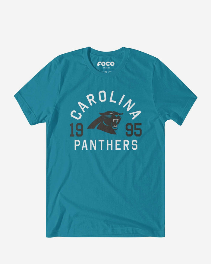 Carolina Panthers Heritage Print T-Shirt FOCO Aqua S - FOCO.com