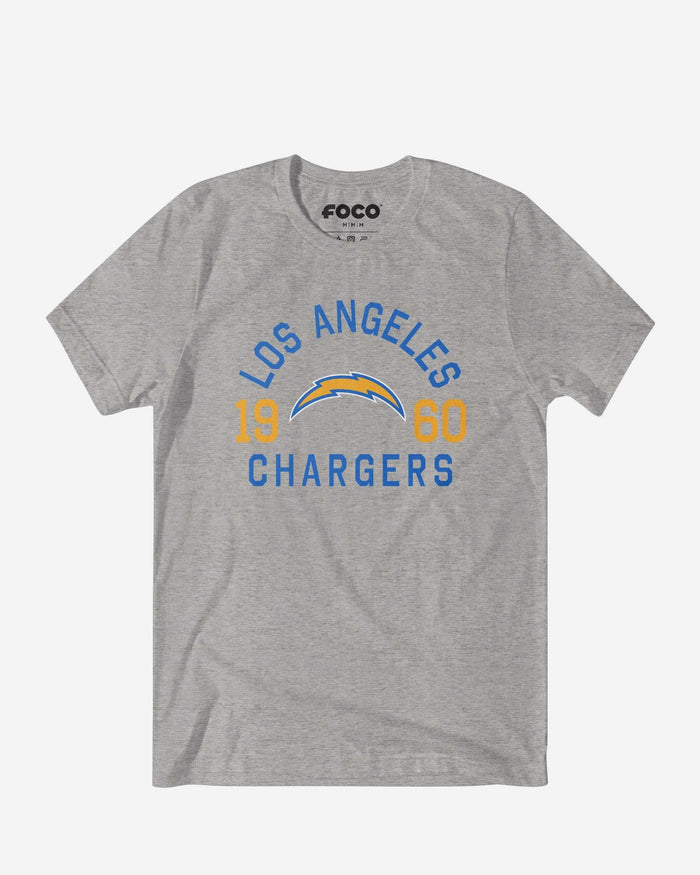 Los Angeles Chargers Heritage Print T-Shirt FOCO Black S - FOCO.com