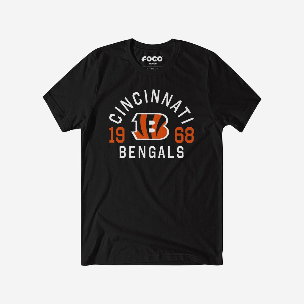 Cincinnati Bengals Heritage Print T-Shirt FOCO Ash S - FOCO.com
