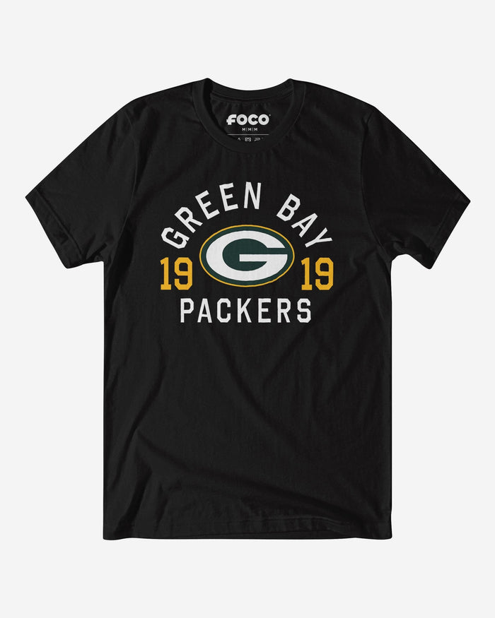 Green Bay Packers Heritage Print T-Shirt FOCO Black S - FOCO.com