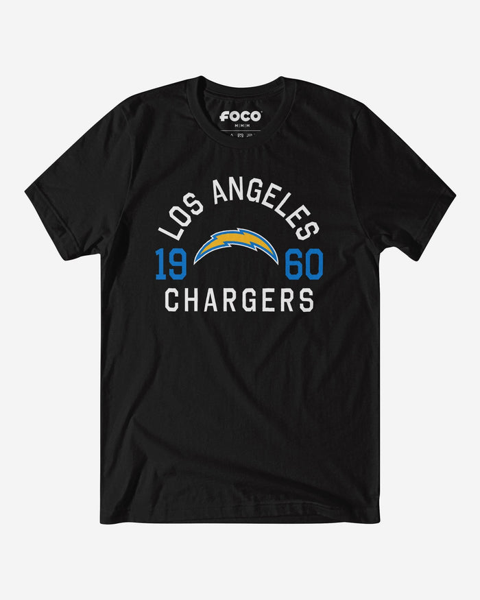Los Angeles Chargers Heritage Print T-Shirt FOCO Black S - FOCO.com
