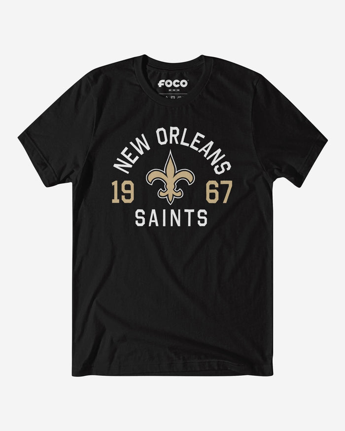 New Orleans Saints Heritage Print T-Shirt FOCO Black S - FOCO.com