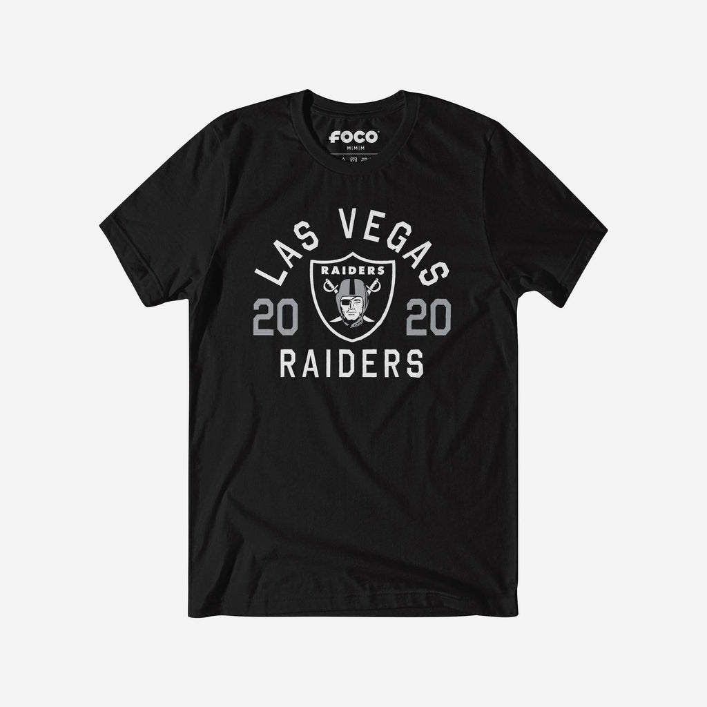Las Vegas Raiders Heritage Print T-Shirt FOCO Black S - FOCO.com