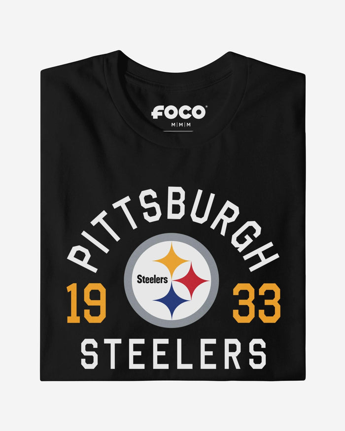 Pittsburgh Steelers Heritage Print T-Shirt FOCO Black S - FOCO.com