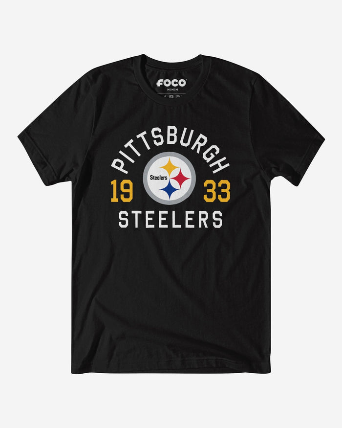 Pittsburgh Steelers Heritage Print T-Shirt FOCO Black S - FOCO.com