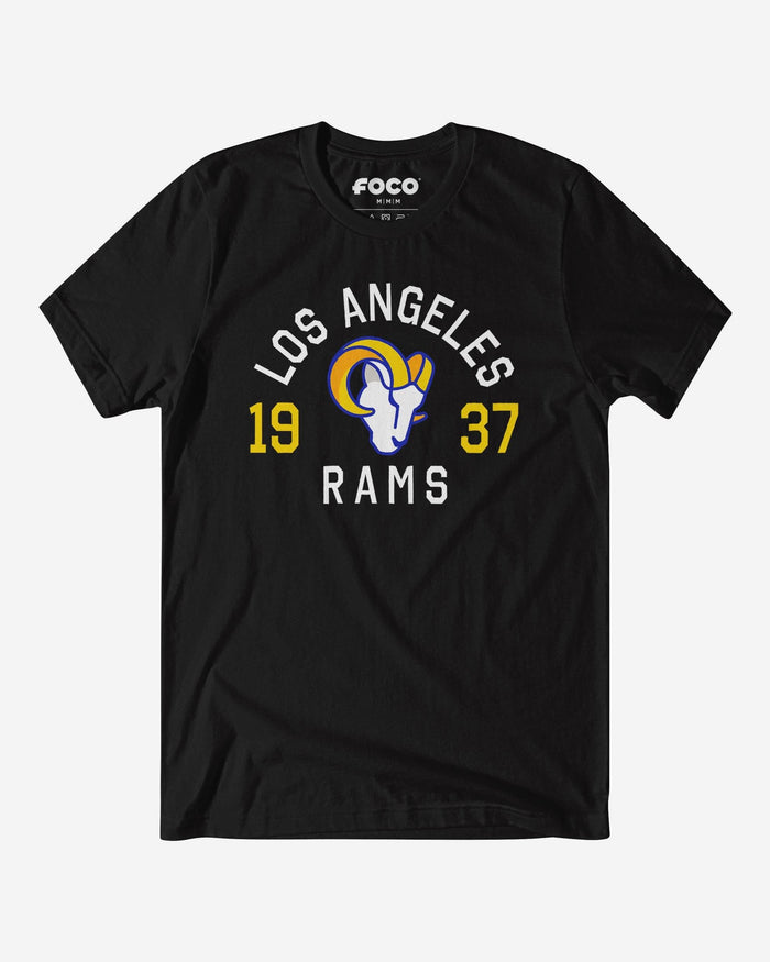 Los Angeles Rams Heritage Print T-Shirt FOCO Black S - FOCO.com