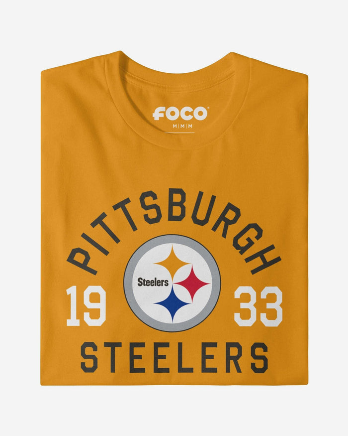 Pittsburgh Steelers Heritage Print T-Shirt FOCO Black S - FOCO.com