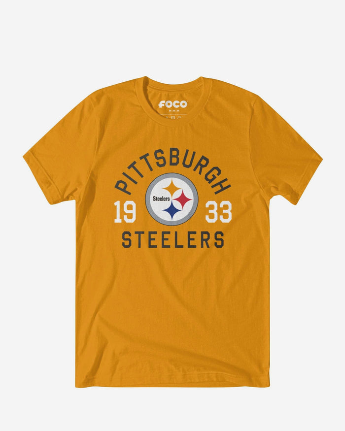 Pittsburgh Steelers Heritage Print T-Shirt FOCO Black S - FOCO.com