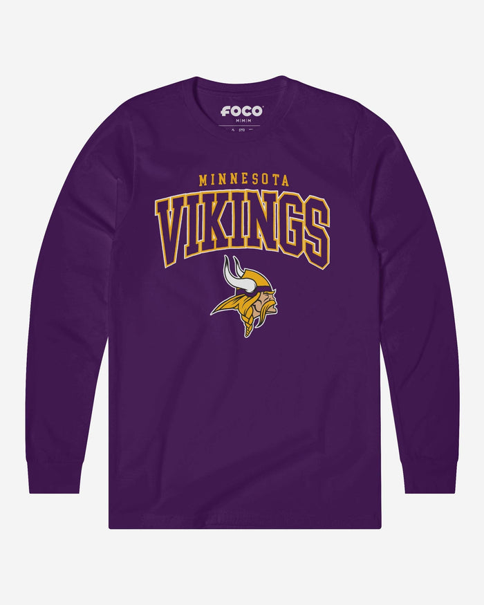 Minnesota Vikings Classic Logo Long Sleeve T-Shirt FOCO Team Purple S - FOCO.com