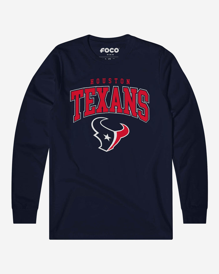Houston Texans Classic Logo Long Sleeve T-Shirt FOCO Navy S - FOCO.com