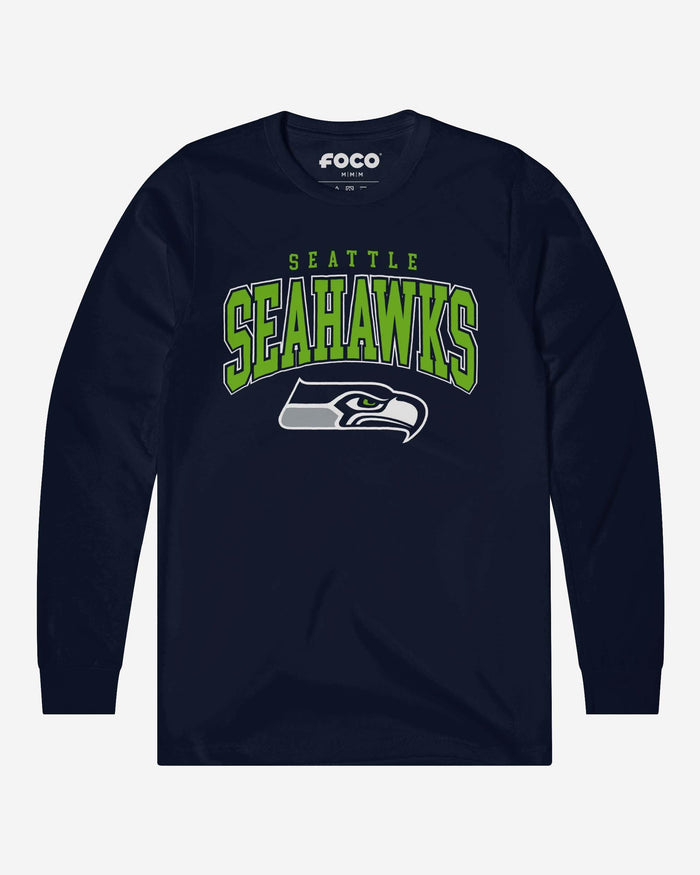 Seattle Seahawks Classic Logo Long Sleeve T-Shirt FOCO Navy S - FOCO.com