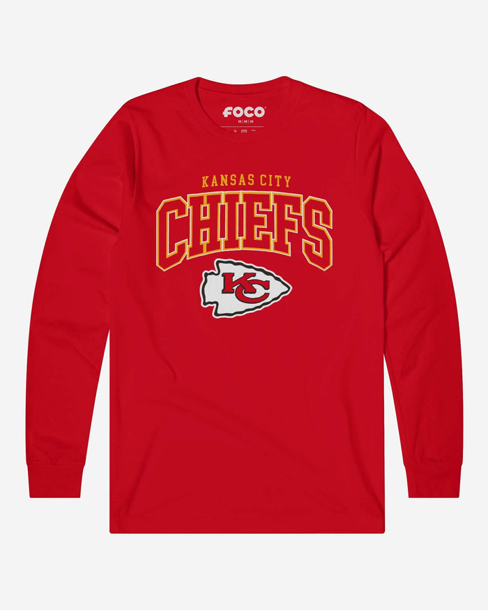 Kansas City Chiefs Classic Logo Long Sleeve T-Shirt FOCO Red S - FOCO.com
