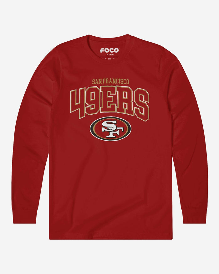 San Francisco 49ers Classic Logo Long Sleeve T-Shirt FOCO Canvas Red S - FOCO.com