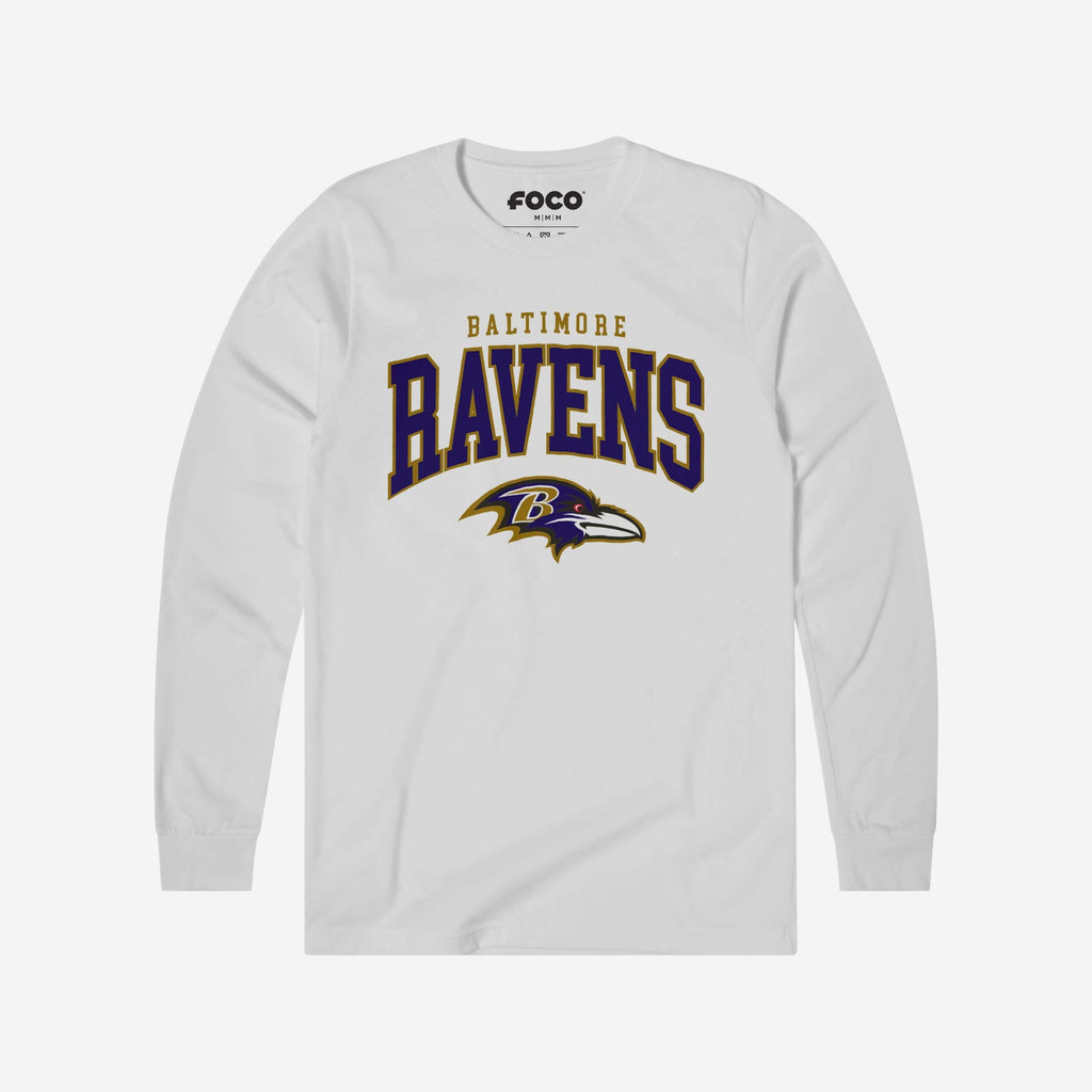 Baltimore Ravens Classic Logo Long Sleeve T-Shirt FOCO White S - FOCO.com