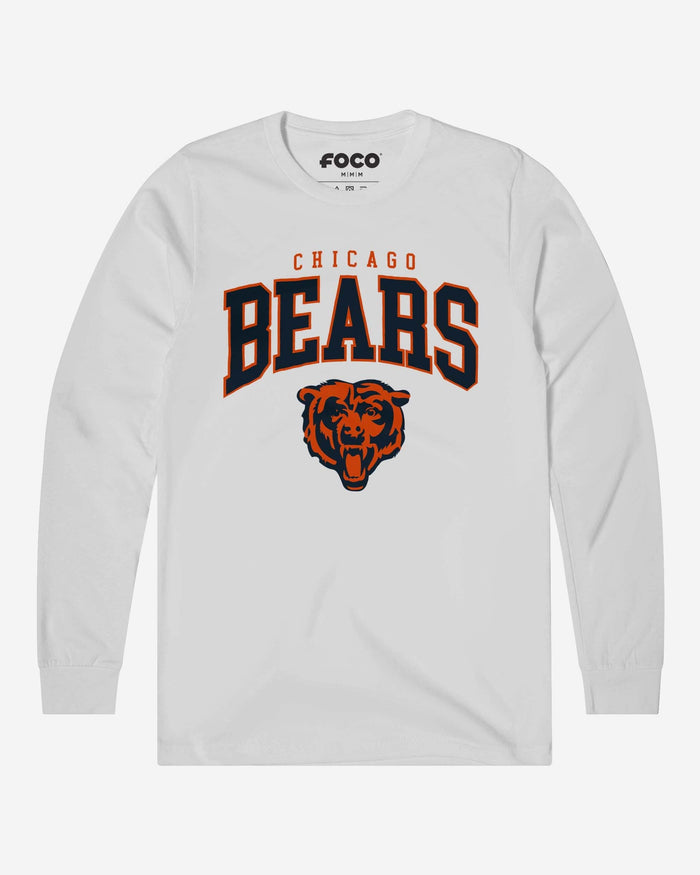 Chicago Bears Classic Logo Long Sleeve T-Shirt FOCO White S - FOCO.com