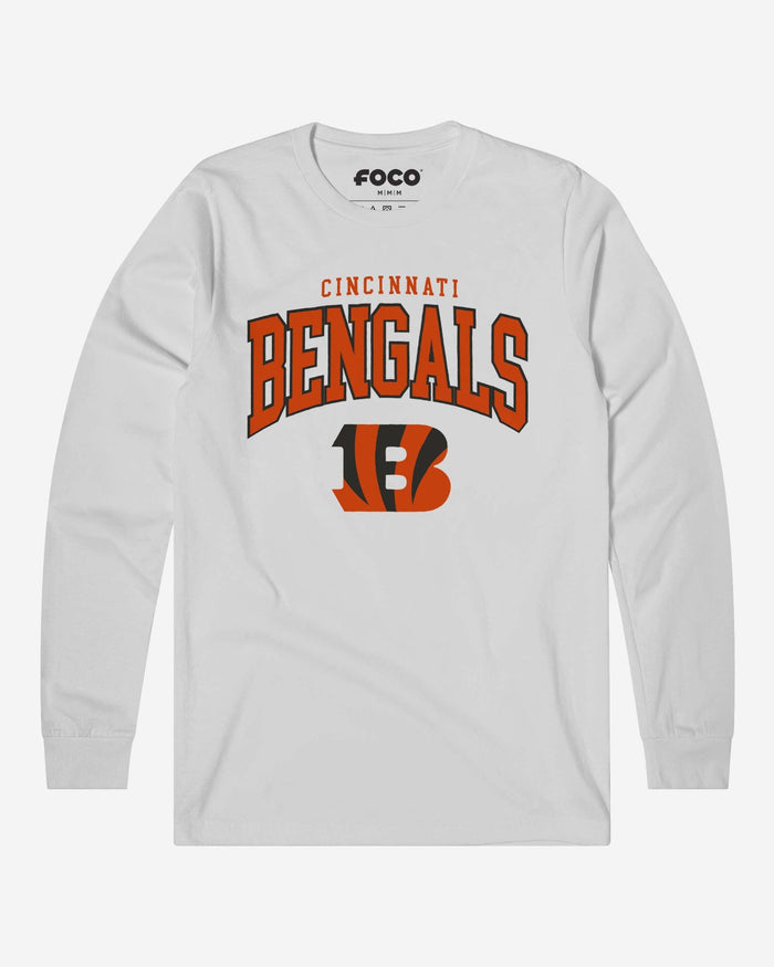 Cincinnati Bengals Classic Logo Long Sleeve T-Shirt FOCO White S - FOCO.com
