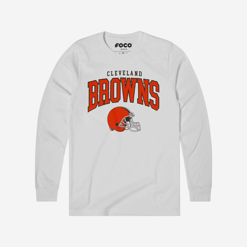 Cleveland Browns Classic Logo Long Sleeve T-Shirt FOCO White S - FOCO.com