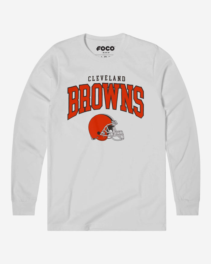 Cleveland Browns Classic Logo Long Sleeve T-Shirt FOCO White S - FOCO.com