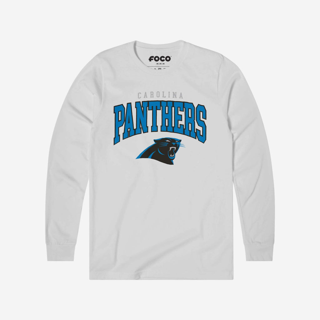 Carolina Panthers Classic Logo Long Sleeve T-Shirt FOCO White S - FOCO.com