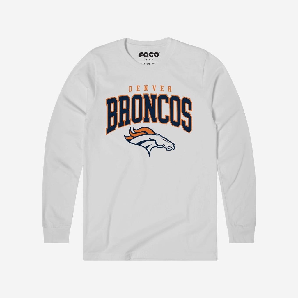 Denver Broncos Classic Logo Long Sleeve T-Shirt FOCO White S - FOCO.com