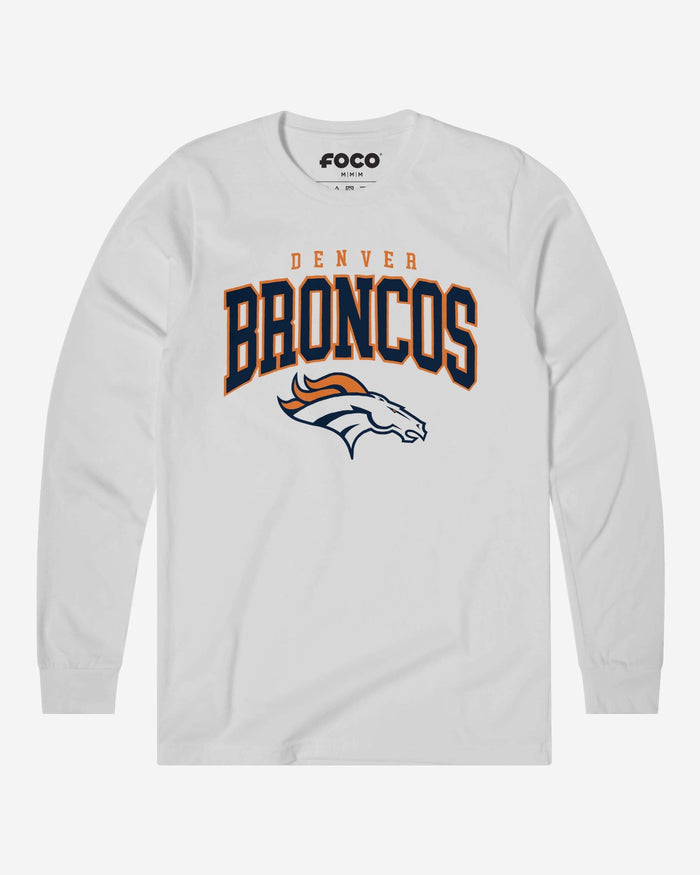 Denver Broncos Classic Logo Long Sleeve T-Shirt FOCO White S - FOCO.com