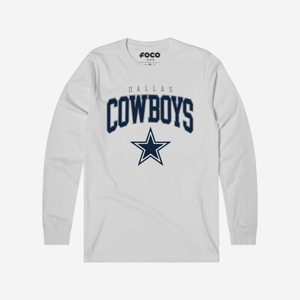 Dallas Cowboys Classic Logo Long Sleeve T-Shirt FOCO White S - FOCO.com