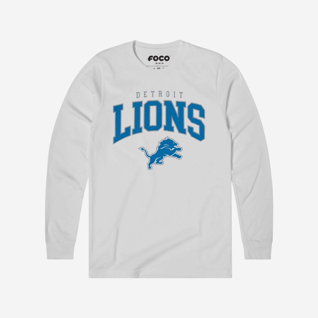 Detroit Lions Classic Logo Long Sleeve T-Shirt FOCO White S - FOCO.com