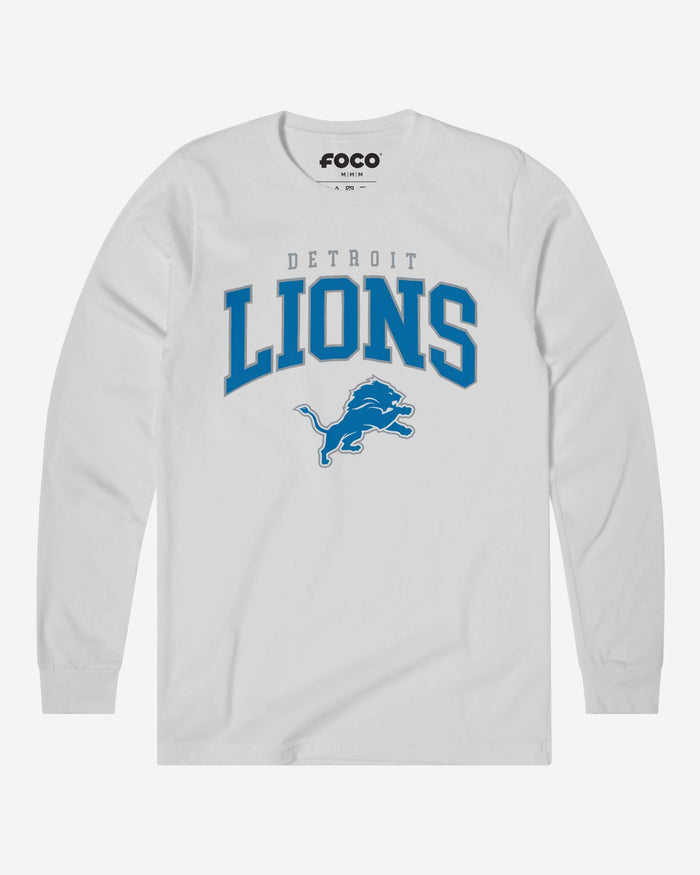 Detroit Lions Classic Logo Long Sleeve T-Shirt FOCO White S - FOCO.com