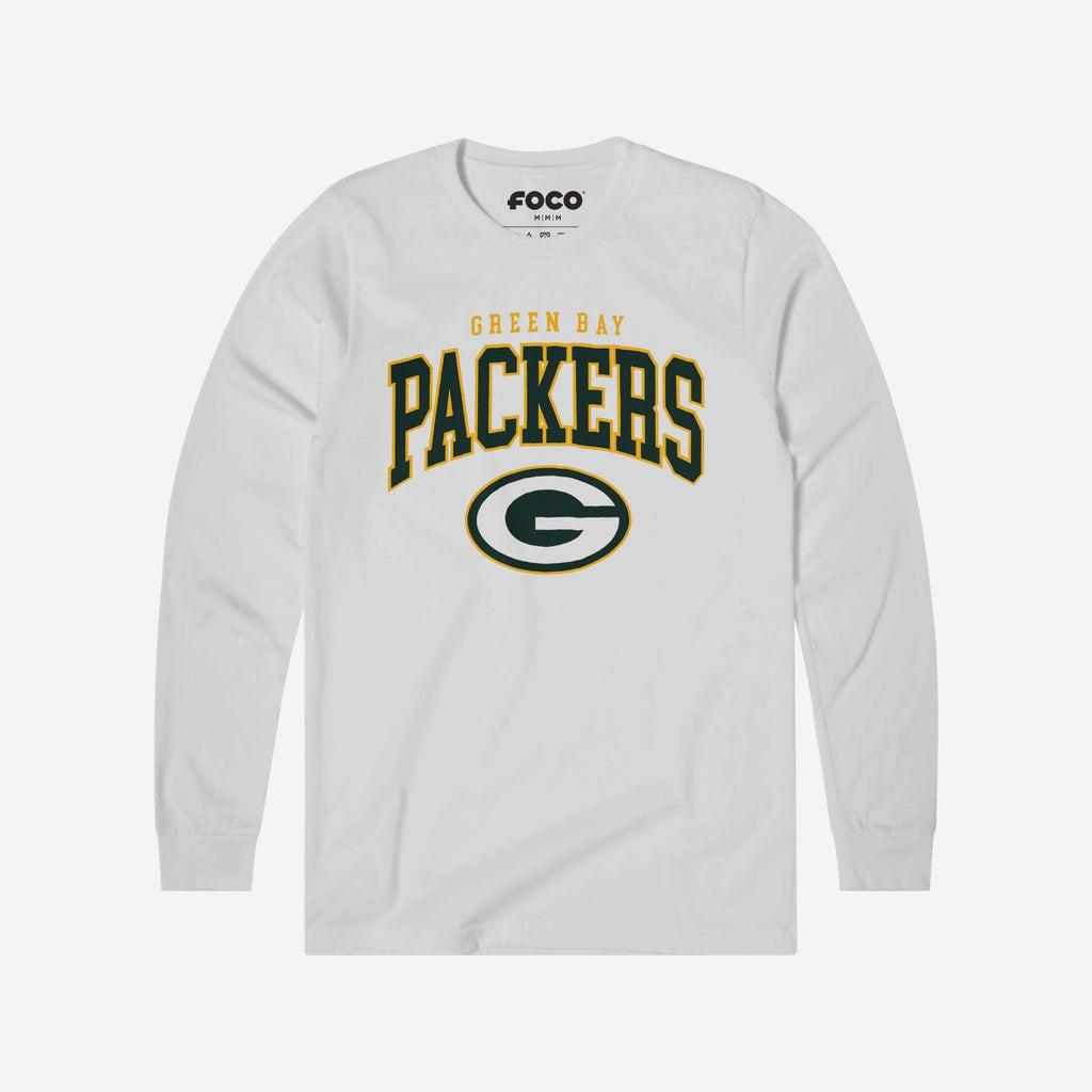 Green Bay Packers Classic Logo Long Sleeve T-Shirt FOCO White S - FOCO.com