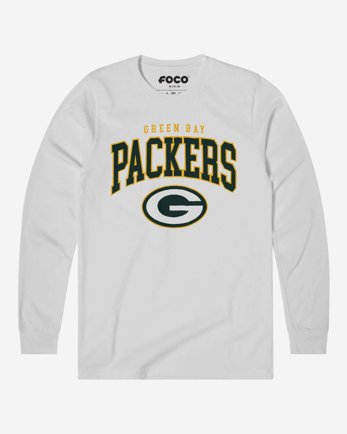 Green Bay Packers Classic Logo Long Sleeve T-Shirt FOCO White S - FOCO.com