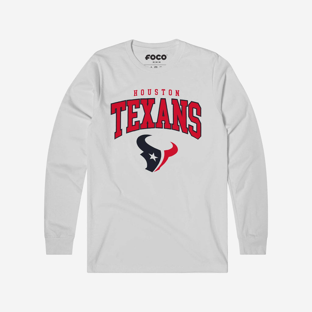 Houston Texans Classic Logo Long Sleeve T-Shirt FOCO White S - FOCO.com