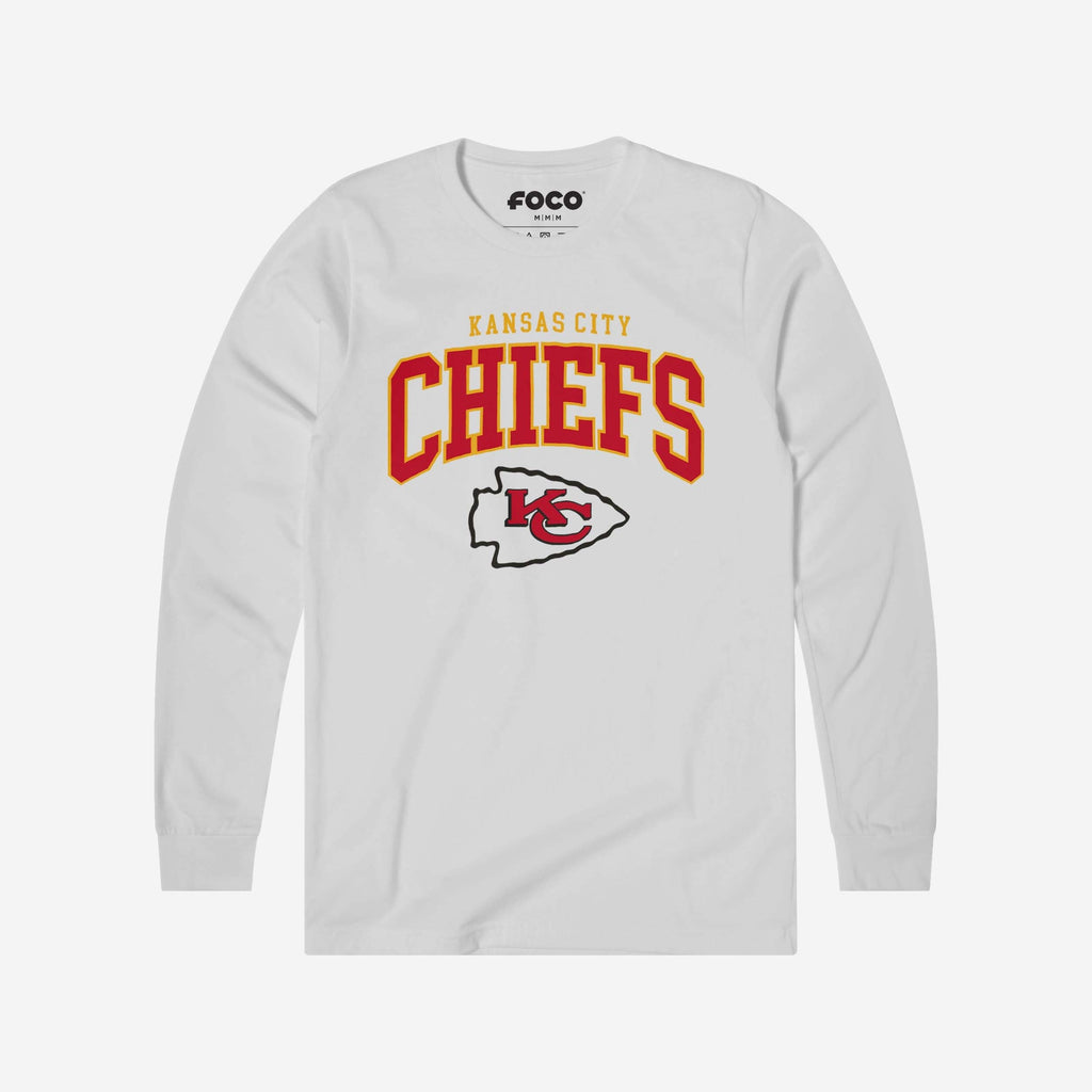Kansas City Chiefs Classic Logo Long Sleeve T-Shirt FOCO White S - FOCO.com