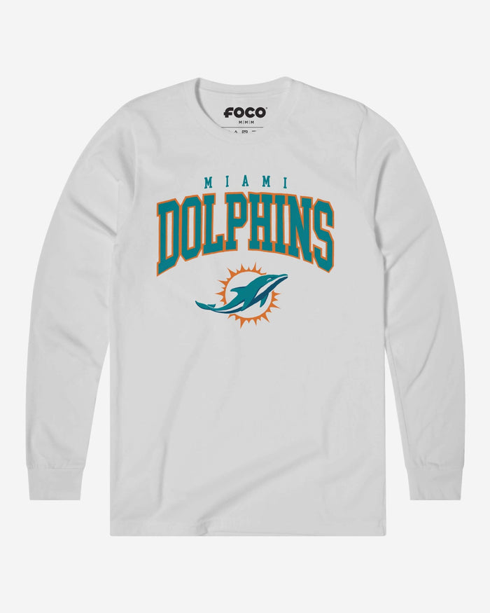 Miami Dolphins Classic Logo Long Sleeve T-Shirt FOCO White S - FOCO.com