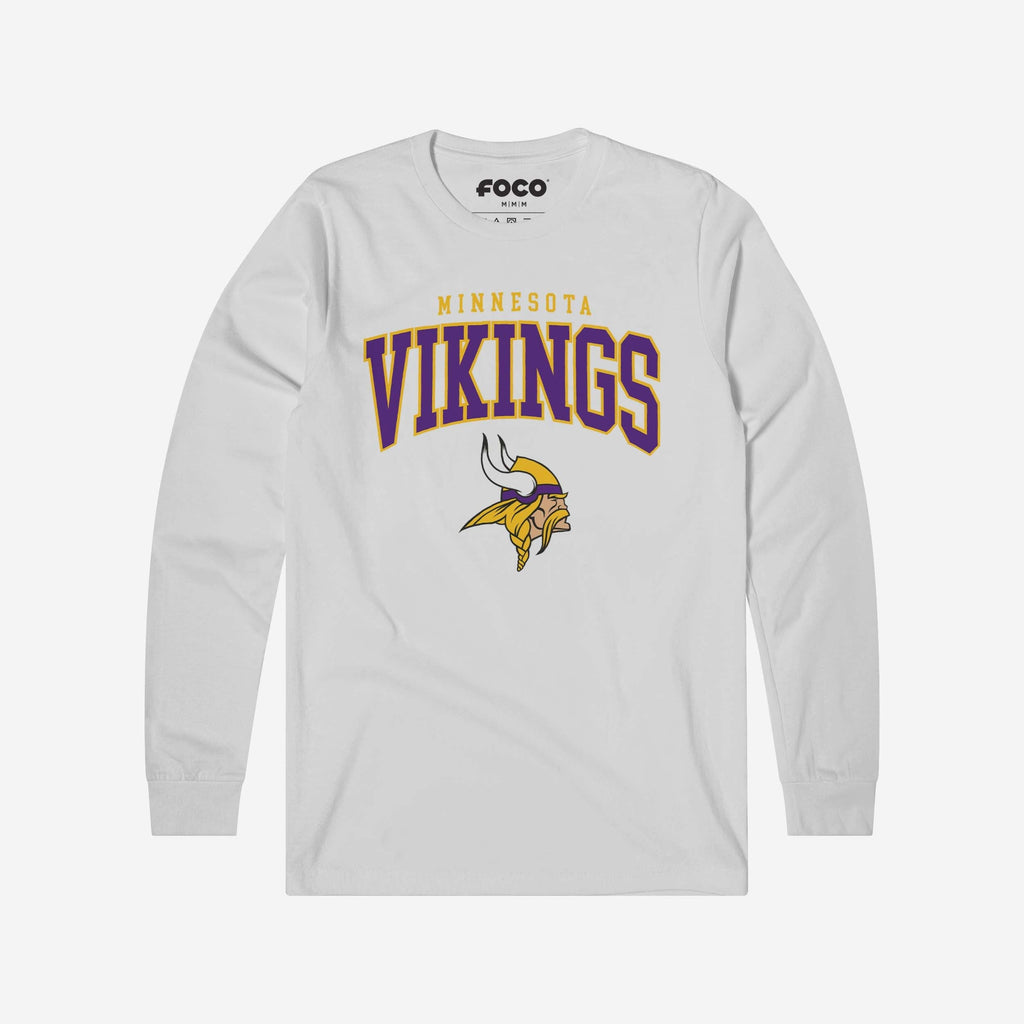Minnesota Vikings Classic Logo Long Sleeve T-Shirt FOCO White S - FOCO.com