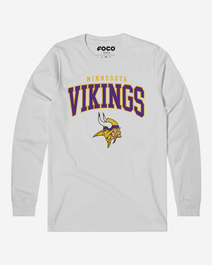 Minnesota Vikings Classic Logo Long Sleeve T-Shirt FOCO White S - FOCO.com