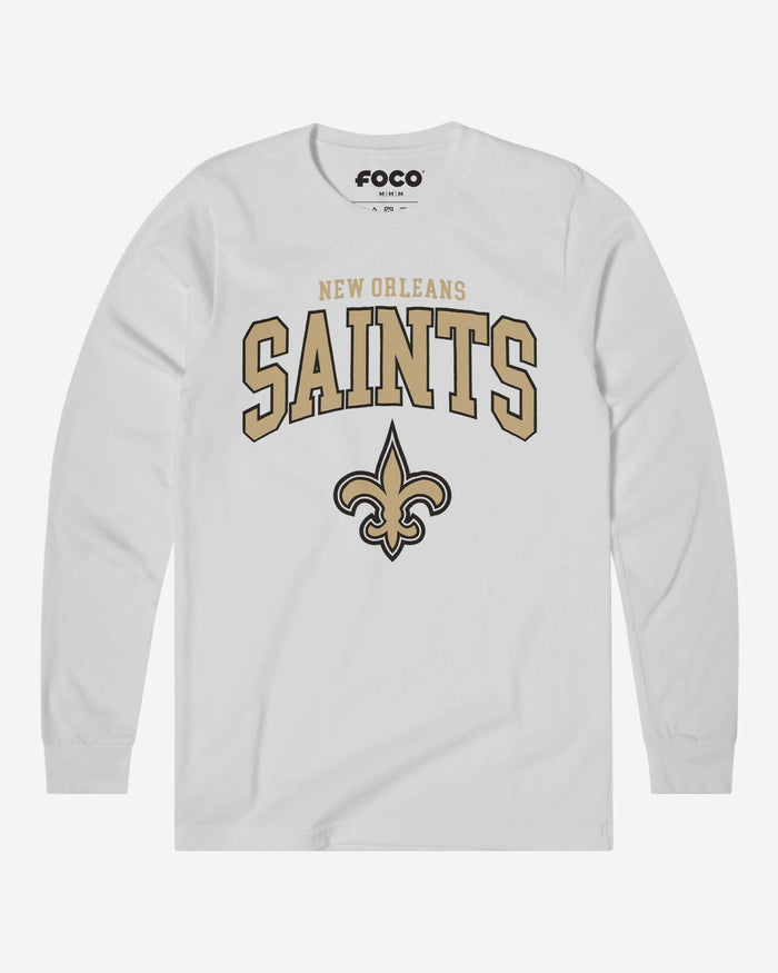 New Orleans Saints Classic Logo Long Sleeve T-Shirt FOCO White S - FOCO.com