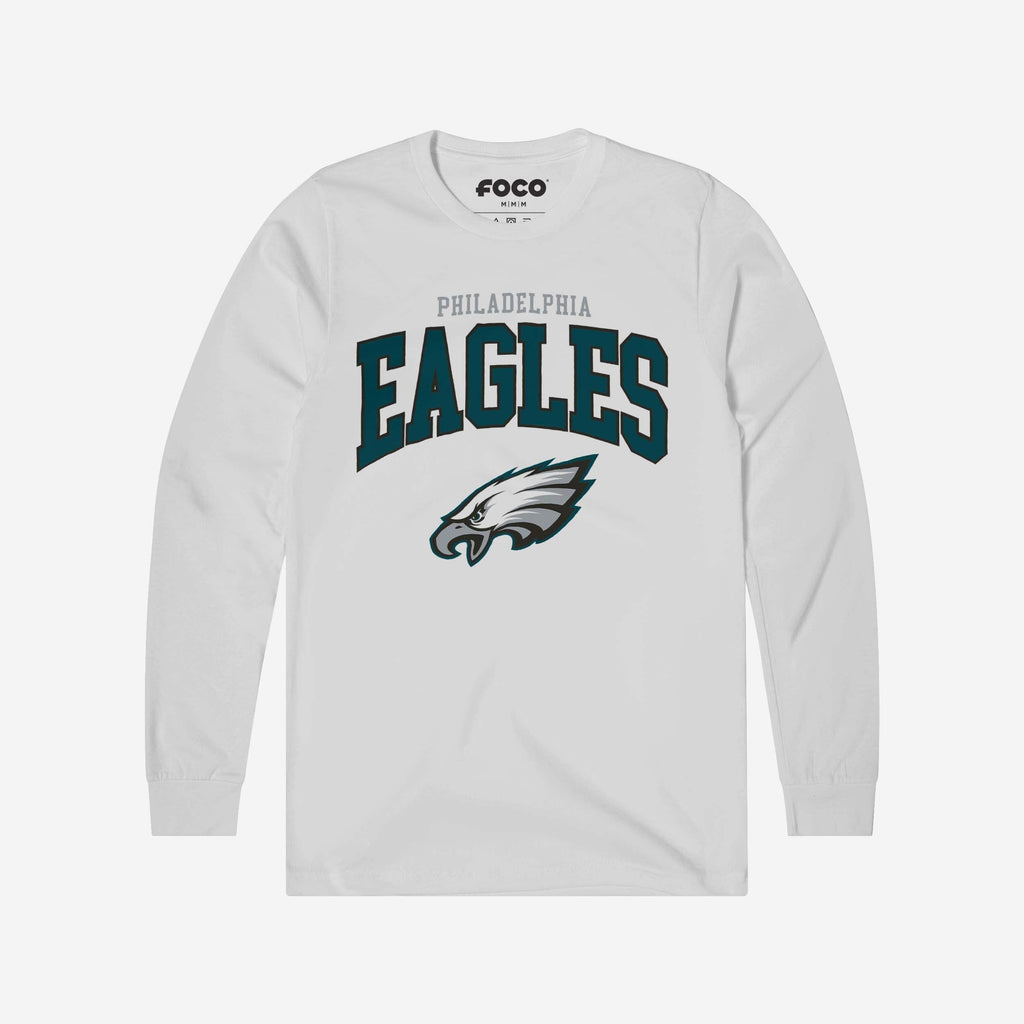 Philadelphia Eagles Classic Logo Long Sleeve T-Shirt FOCO White S - FOCO.com