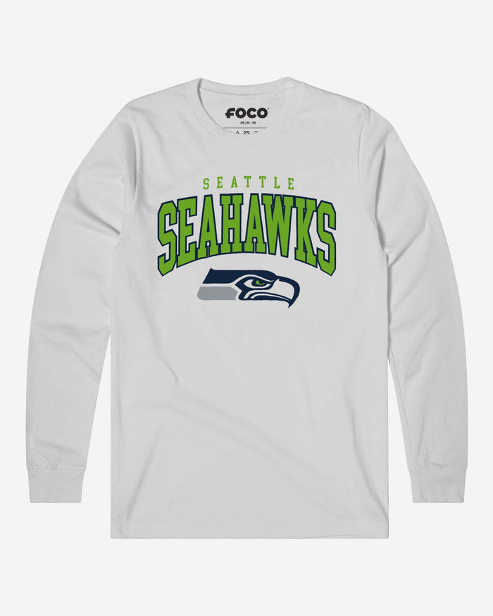 Seattle Seahawks Classic Logo Long Sleeve T-Shirt FOCO White S - FOCO.com