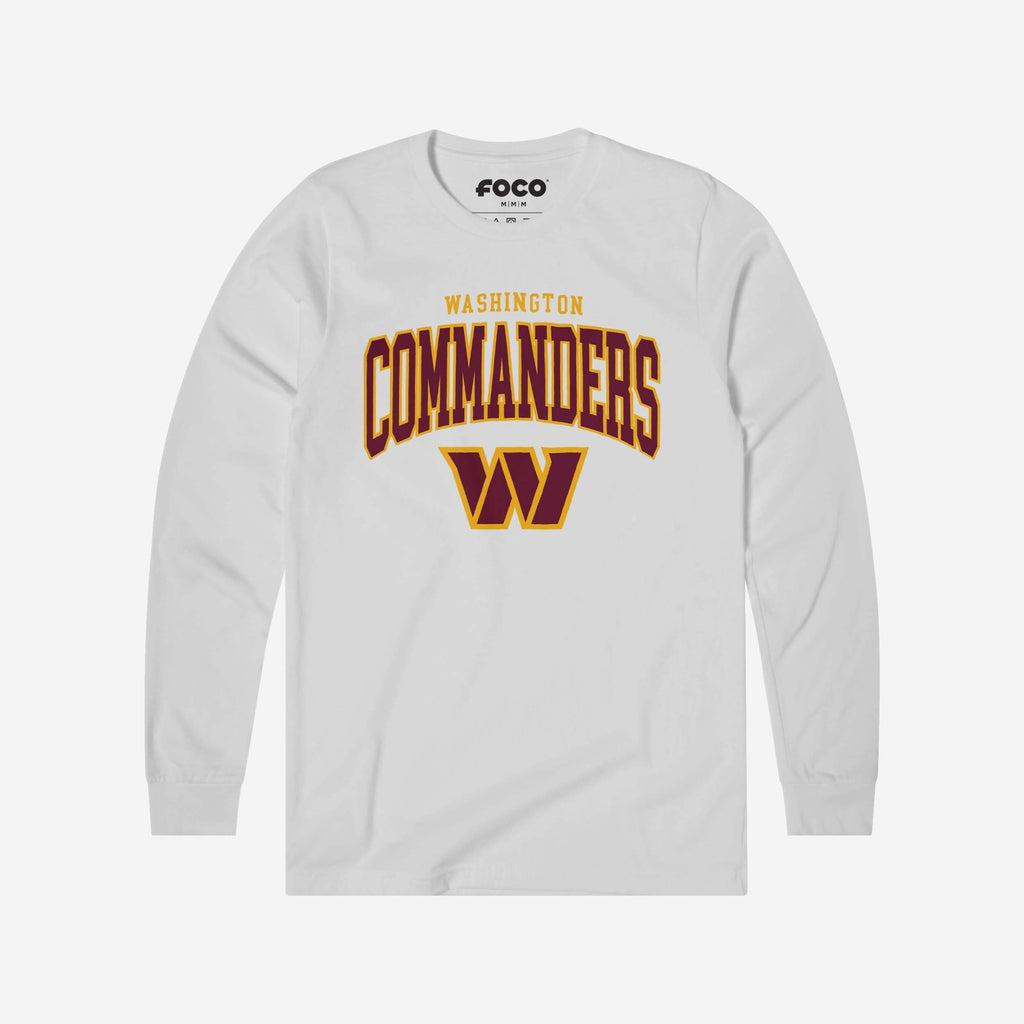 Washington Commanders Classic Logo Long Sleeve T-Shirt FOCO White S - FOCO.com