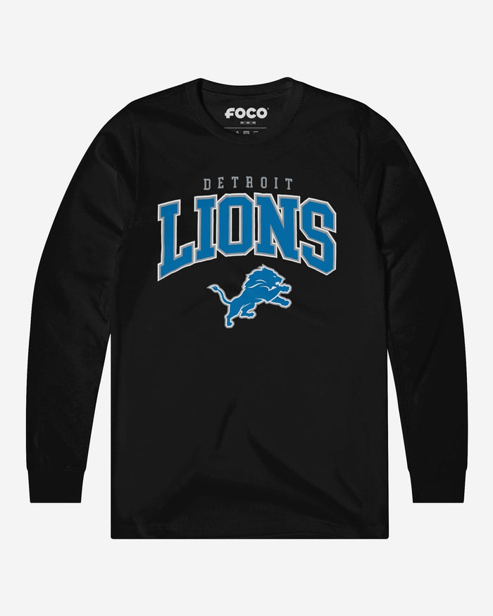 Detroit Lions Classic Logo Long Sleeve T-Shirt FOCO Black S - FOCO.com