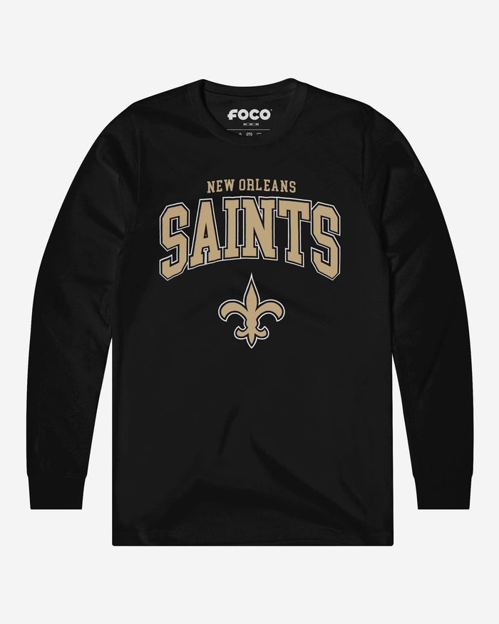 New Orleans Saints Classic Logo Long Sleeve T-Shirt FOCO Black S - FOCO.com