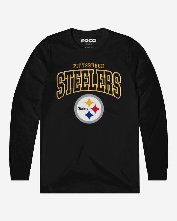 Pittsburgh Steelers Classic Logo Long Sleeve T-Shirt FOCO Black S - FOCO.com