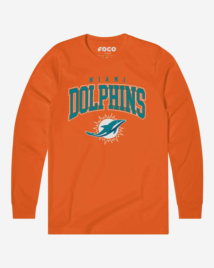Miami Dolphins Classic Logo Long Sleeve T-Shirt FOCO Orange S - FOCO.com