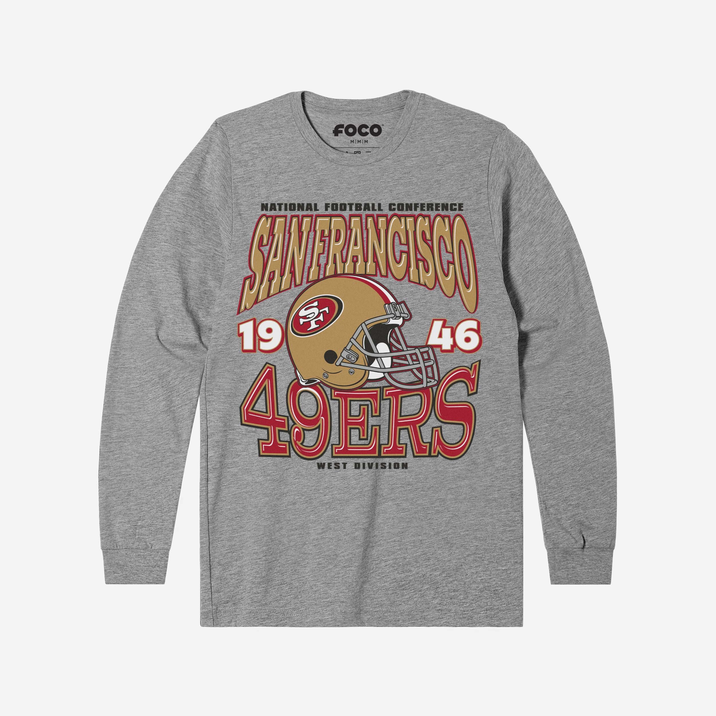 San Francisco 49ers Classic Team Helmet Long Sleeve T-Shirt FOCO