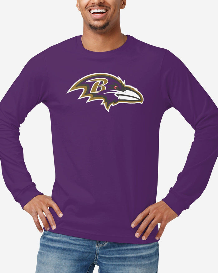 Baltimore Ravens Primary Logo Long Sleeve T-Shirt FOCO Team Purple S - FOCO.com