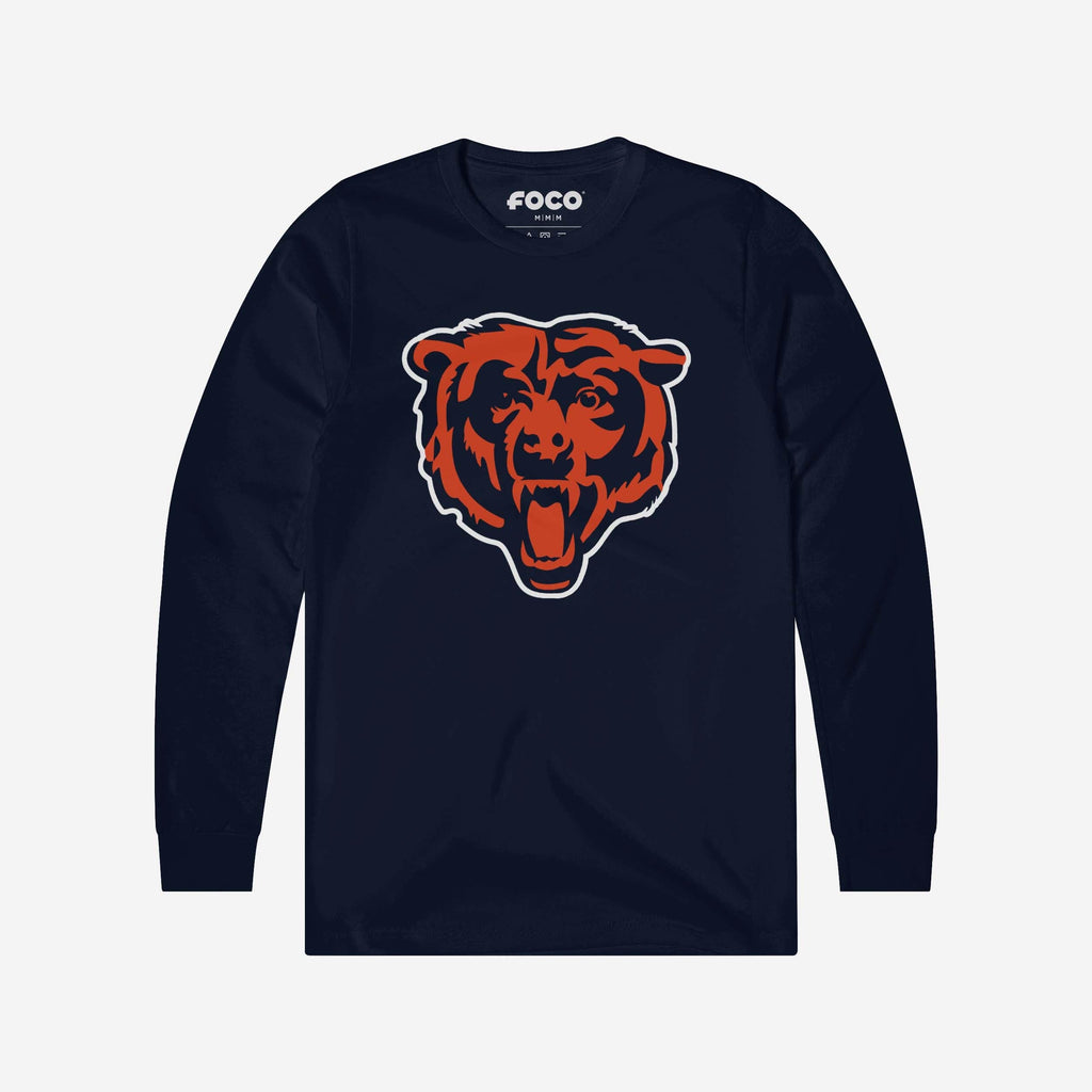 Chicago Bears Primary Logo Long Sleeve T-Shirt FOCO Navy S - FOCO.com