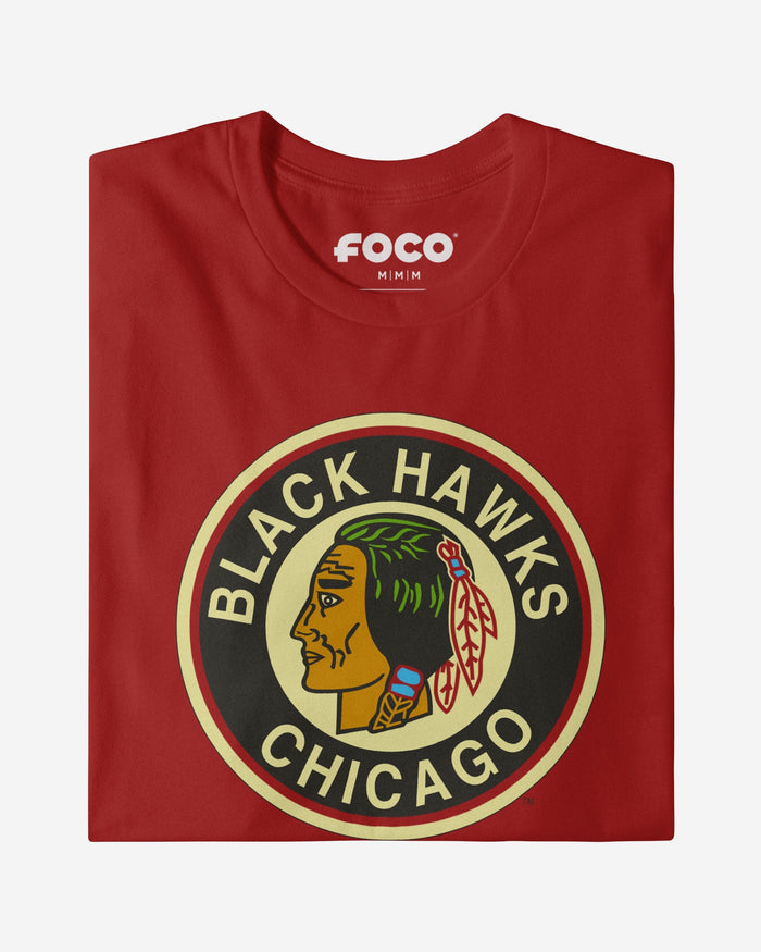 Chicago Blackhawks 1941 Retro Logo T-Shirt FOCO Black S - FOCO.com