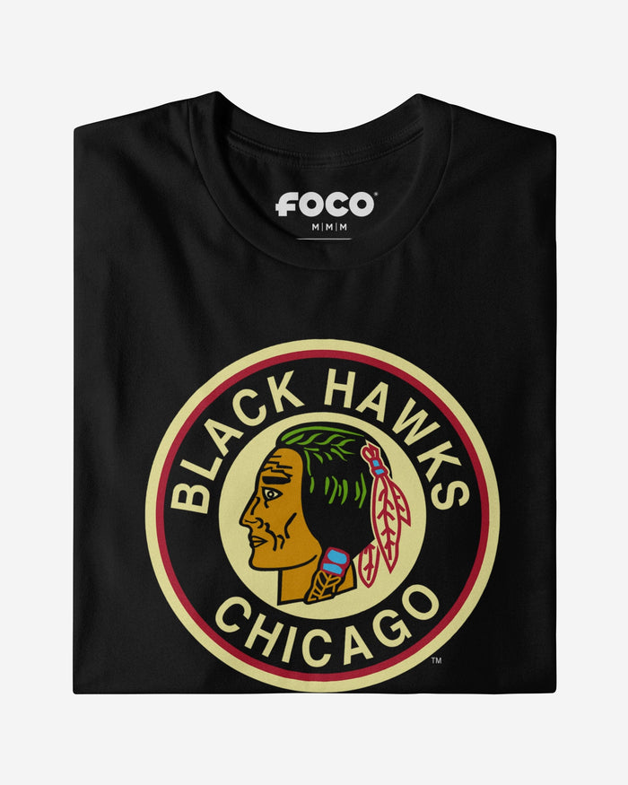 Chicago Blackhawks 1941 Retro Logo T-Shirt FOCO Black S - FOCO.com